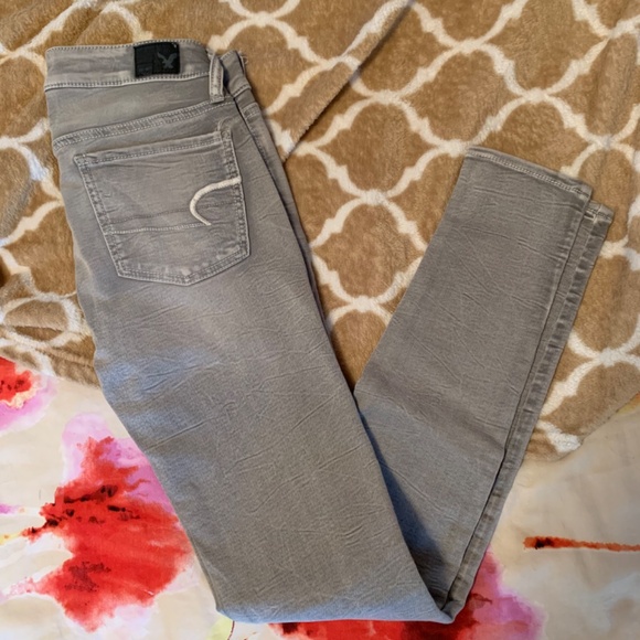 American eagle skinny low rise grey wash jegging - Picture 2 of 5